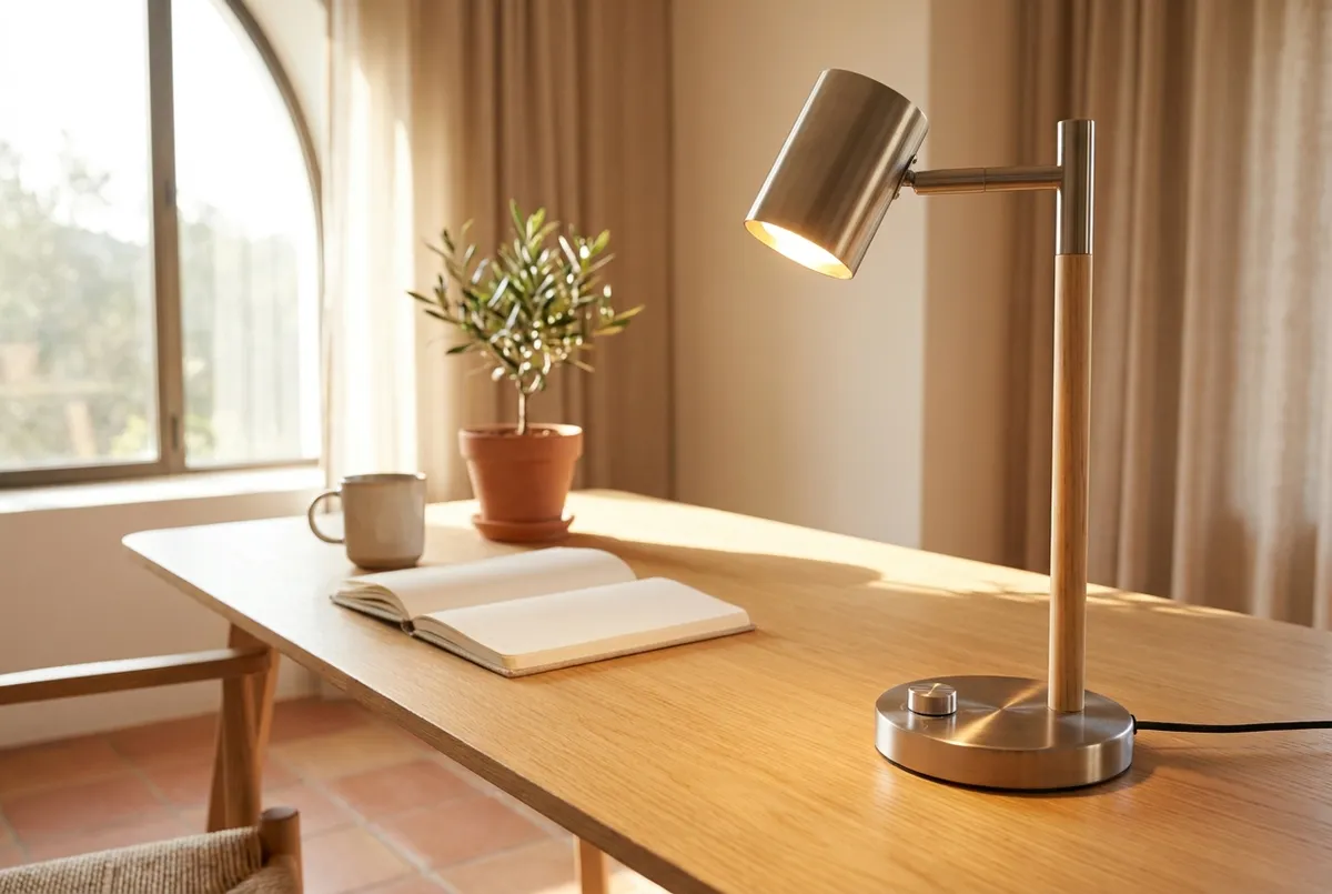 Illustrazione di una lampada LED dimmerabile da scrivania (foto illustrativa)