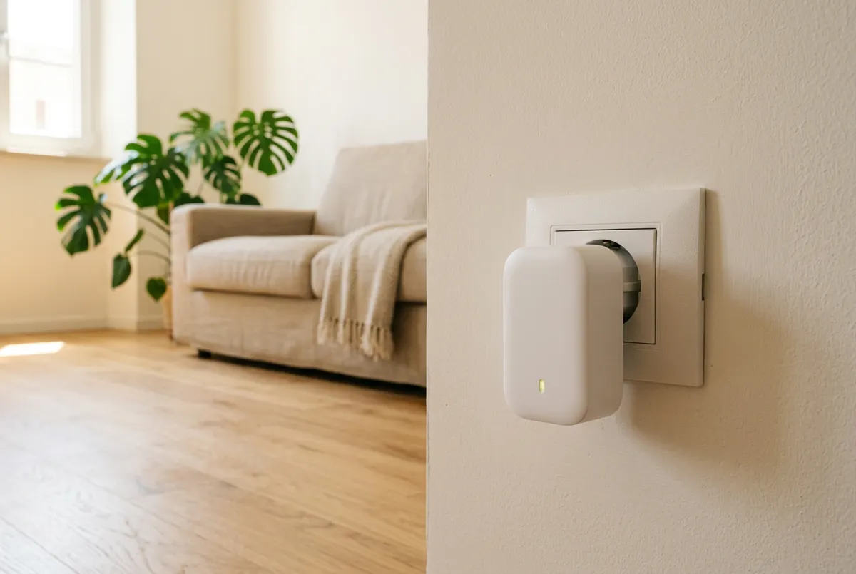 Illustrazione di una presa smart Wi‑Fi collegata a una lampada (foto illustrativa)